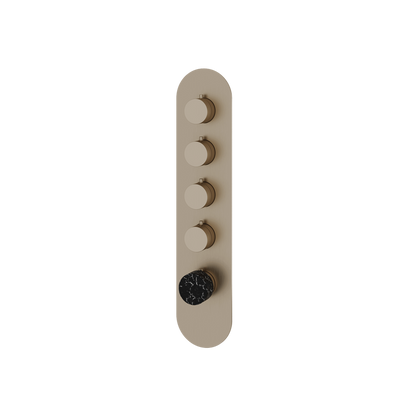 Aquabrass - Marmo Round Trim Set for 4 Shut-Off Thermostatic Valve