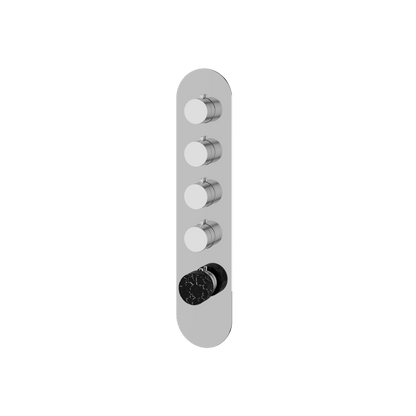 Aquabrass - Marmo Round Trim Set for 4 Shut-Off Thermostatic Valve