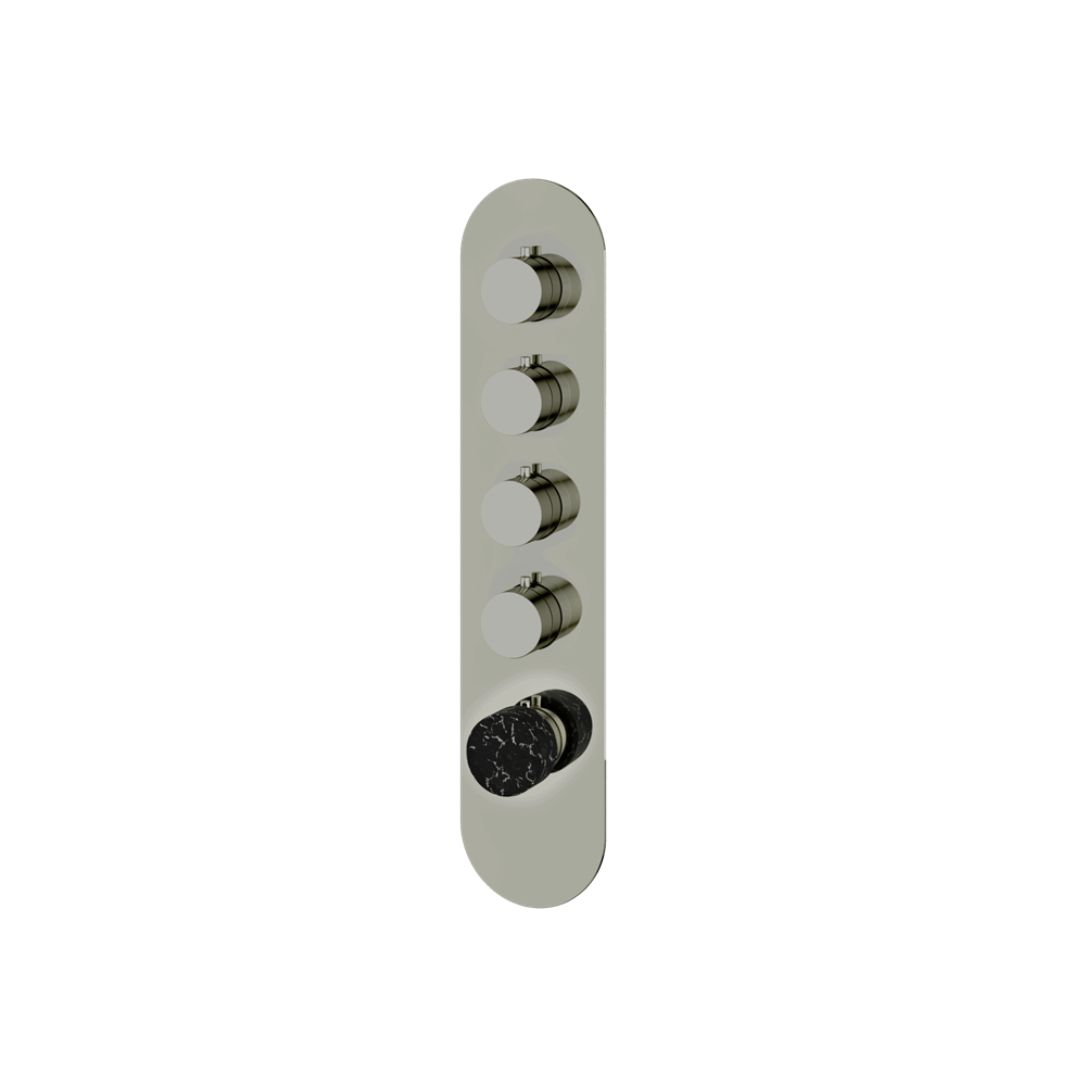 Aquabrass - Marmo Round Trim Set for 4 Shut-Off Thermostatic Valve
