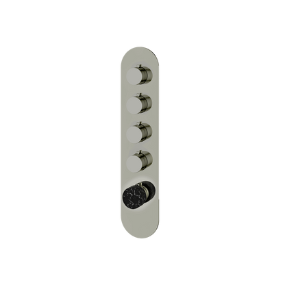 Aquabrass - Marmo Round Trim Set for 4 Shut-Off Thermostatic Valve