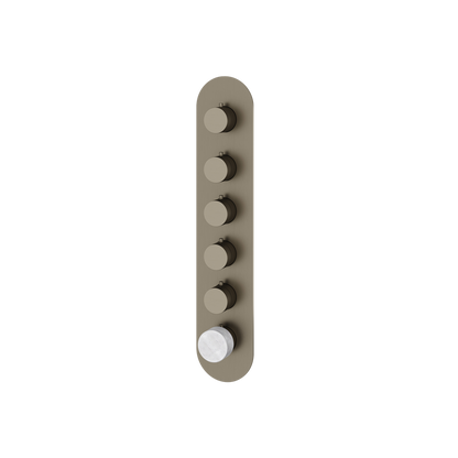 Aquabrass - Marmo Round Trim Set for 5 Shut-Off Thermostatic Valve