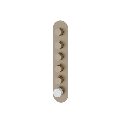 Aquabrass - Marmo Round Trim Set for 5 Shut-Off Thermostatic Valve