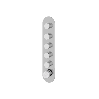 Aquabrass - Marmo Round Trim Set for 5 Shut-Off Thermostatic Valve