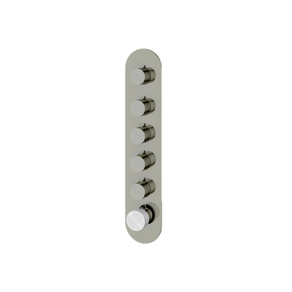 Aquabrass - Marmo Round Trim Set for 5 Shut-Off Thermostatic Valve