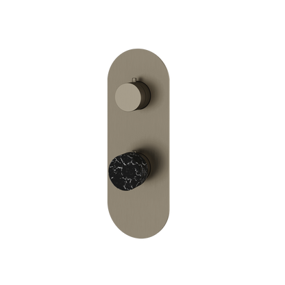 Aquabrass - Marmo Round Trim Set with Diverter for Thermostatic Valve - 2-Way non-shared CalGreen compliant