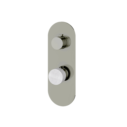 Aquabrass - Marmo Round Trim Set with 2-Way Shared Diverter for Thermostatic Valve