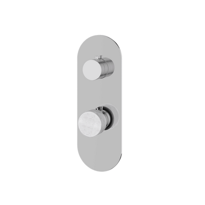 Aquabrass - Marmo Round Trim Set with 3-Way Shared Diverter for Thermostatic Valve