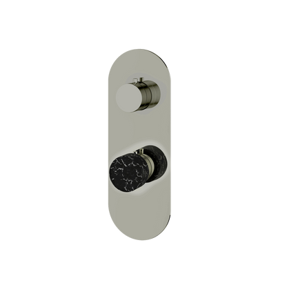 Aquabrass - Marmo Round Trim Set with 3-Way Shared Diverter for Thermostatic Valve