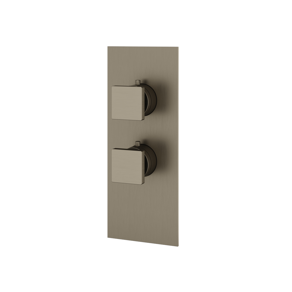 Aquabrass - Square Trim Set for 1 Shut-Off Thermostatic Valve