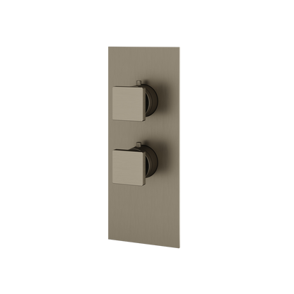 Aquabrass - Square Trim Set for 1 Shut-Off Thermostatic Valve