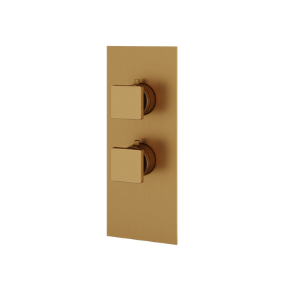Aquabrass - Square Trim Set for 1 Shut-Off Thermostatic Valve