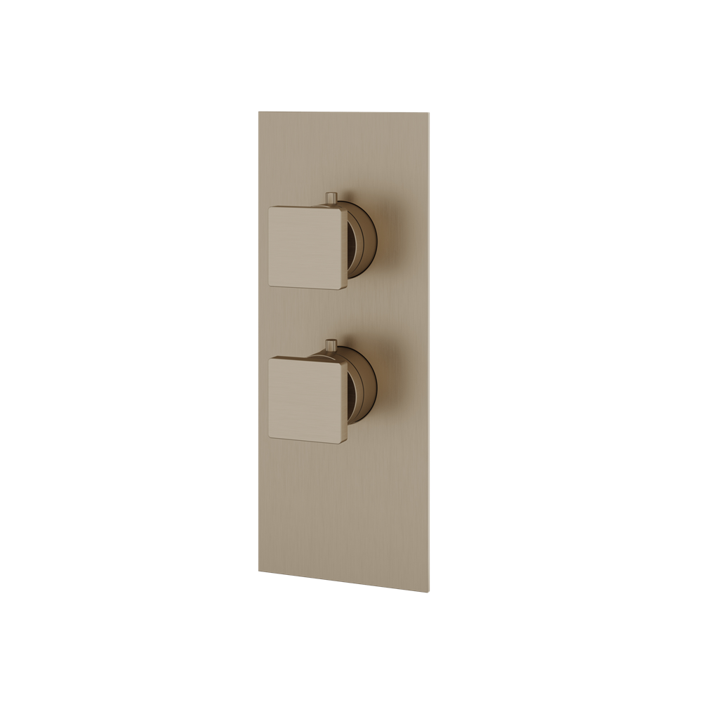 Aquabrass - Square Trim Set for 1 Shut-Off Thermostatic Valve