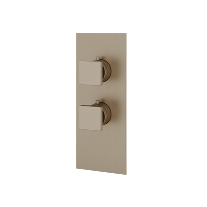 Aquabrass - Square Trim Set for 1 Shut-Off Thermostatic Valve