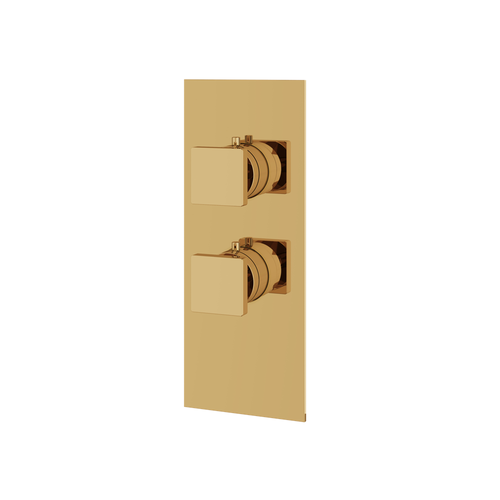 Aquabrass - Square Trim Set for 1 Shut-Off Thermostatic Valve