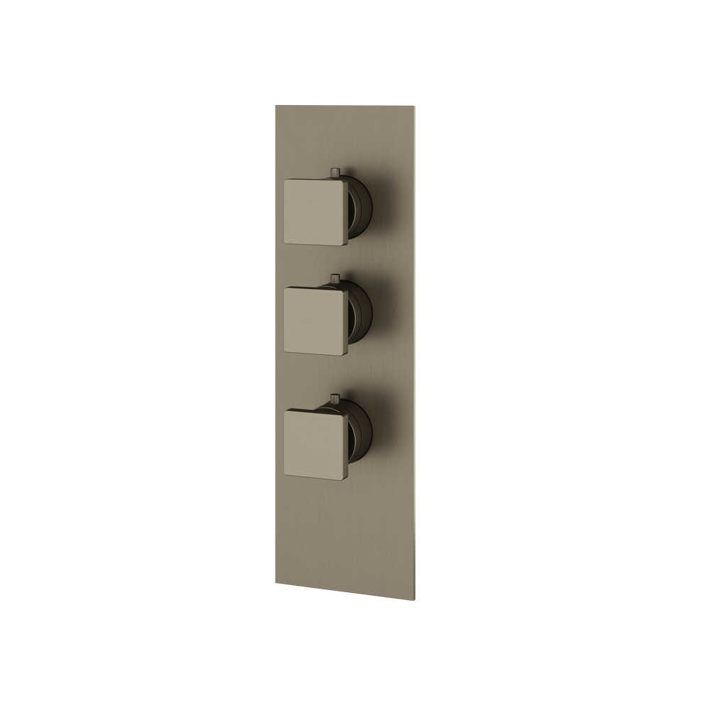 Aquabrass - Square Trim Set for 2 Shut-Off Thermostatic Valve