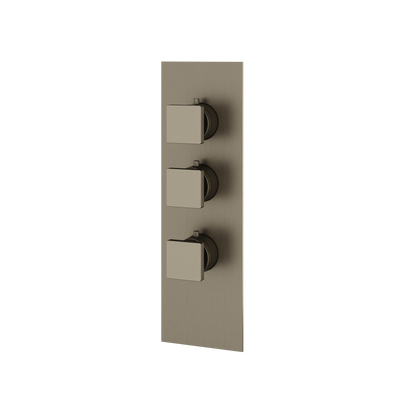Aquabrass - Square Trim Set for 2 Shut-Off Thermostatic Valve