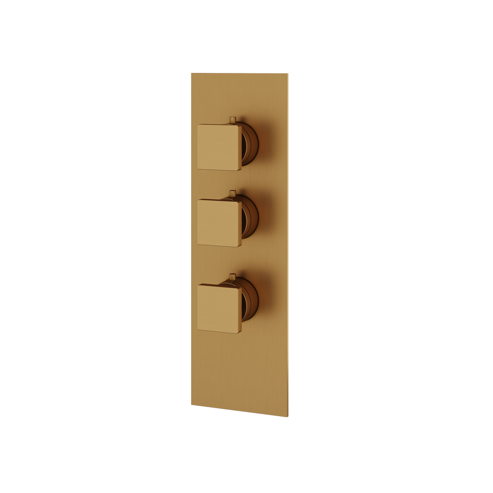 Aquabrass - Square Trim Set for 2 Shut-Off Thermostatic Valve