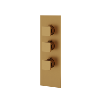 Aquabrass - Square Trim Set for 2 Shut-Off Thermostatic Valve