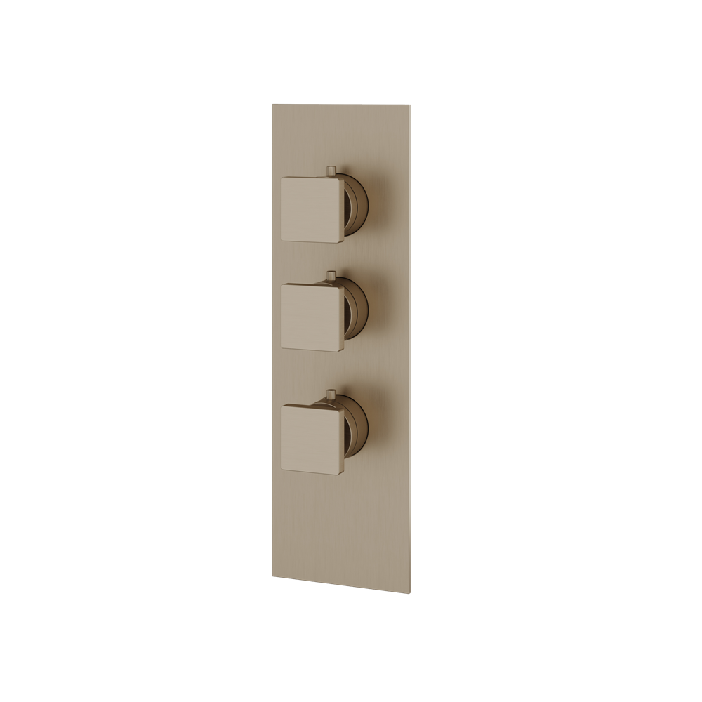Aquabrass - Square Trim Set for 2 Shut-Off Thermostatic Valve