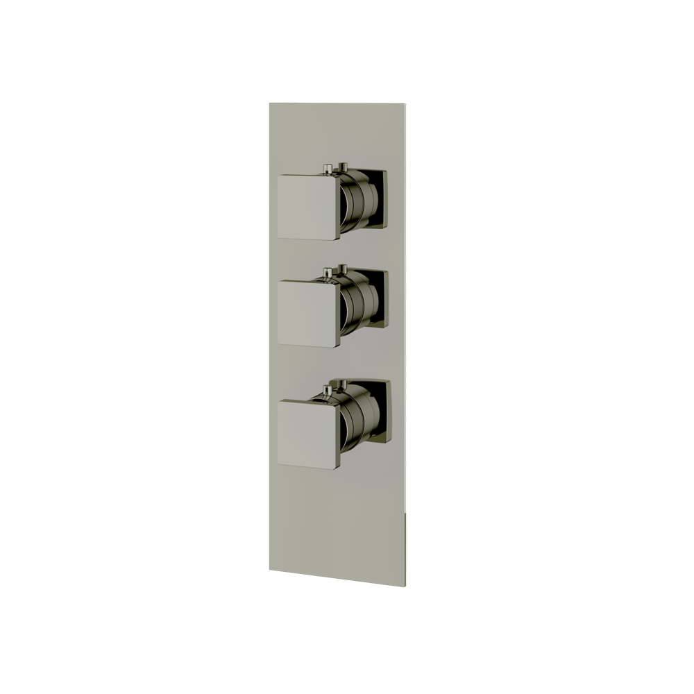 Aquabrass - Square Trim Set for 2 Shut-Off Thermostatic Valve