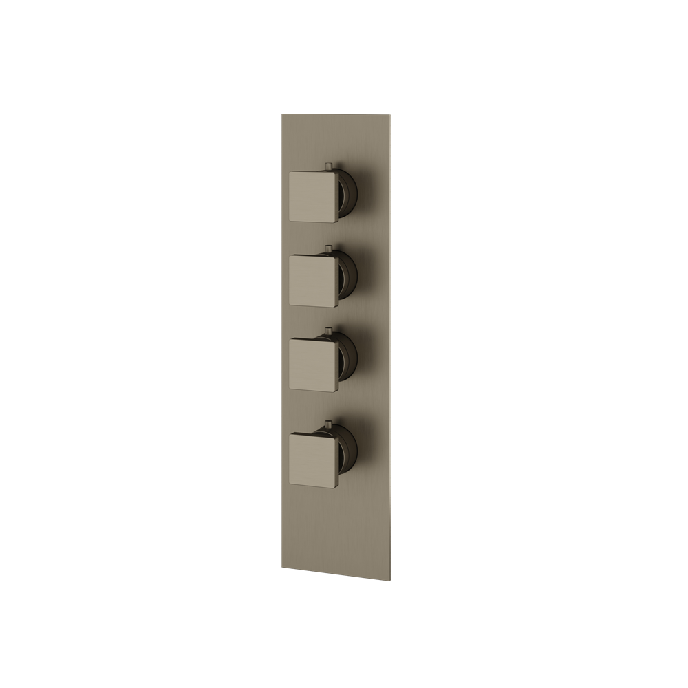 Aquabrass - Square Trim Set for 3 Shut-Off Thermostatic Valve