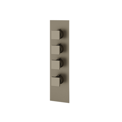 Aquabrass - Square Trim Set for 3 Shut-Off Thermostatic Valve