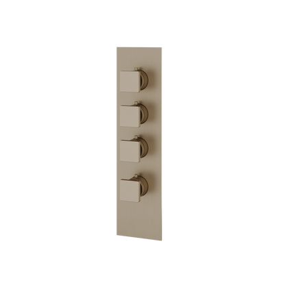 Aquabrass - Square Trim Set for 3 Shut-Off Thermostatic Valve