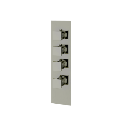 Aquabrass - Square Trim Set for 3 Shut-Off Thermostatic Valve