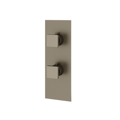 Aquabrass - Square Trim Set with Diverter for Thermostatic Valve - 2-Way shared