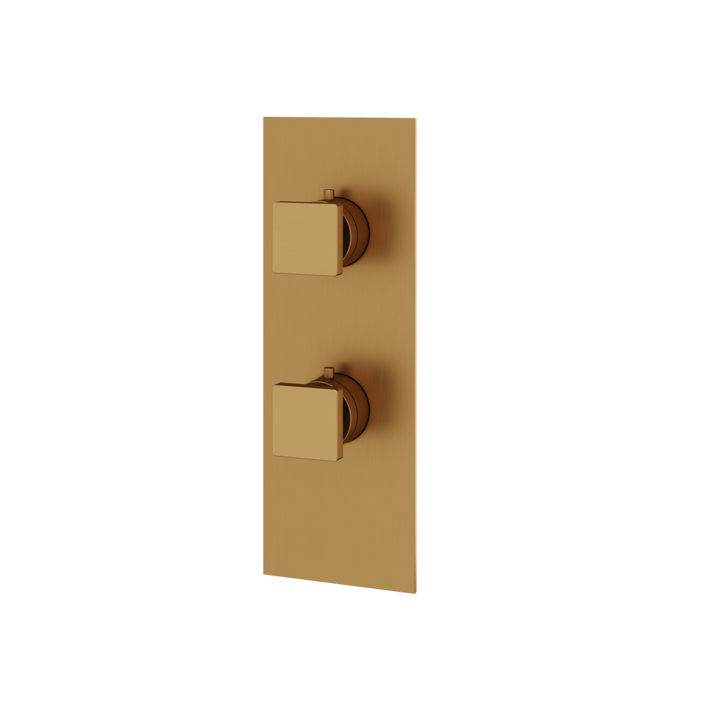 Aquabrass - Square Trim Set with Diverter for Thermostatic Valve - 2-Way shared