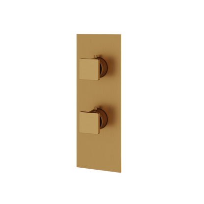 Aquabrass - Square Trim Set with Diverter for Thermostatic Valve - 2-Way shared