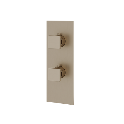 Aquabrass - Square Trim Set with Diverter for Thermostatic Valve - 2-Way shared
