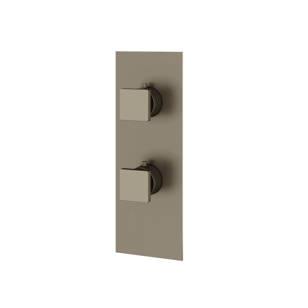 Aquabrass - Square Trim Set with Diverter for Thermostatic Valve - 3-Way shared