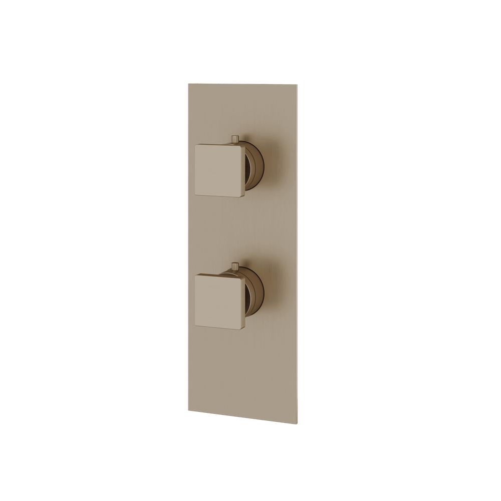 Aquabrass - Square Trim Set with Diverter for Thermostatic Valve - 3-Way shared