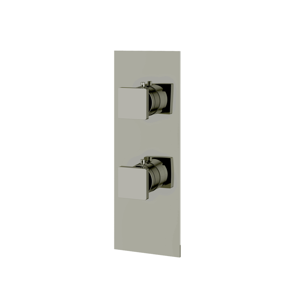 Aquabrass - Square Trim Set with Diverter for Thermostatic Valve - 3-Way shared