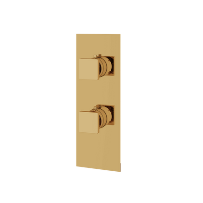 Aquabrass - Square Trim Set with Diverter for Thermostatic Valve - 2-Way non-shared CalGreen compliant