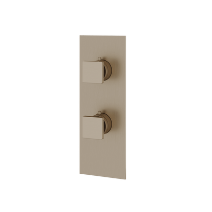 Aquabrass - Square Trim Set with Diverter for Thermostatic Valve - 3-Way non-shared CalGreen compliant