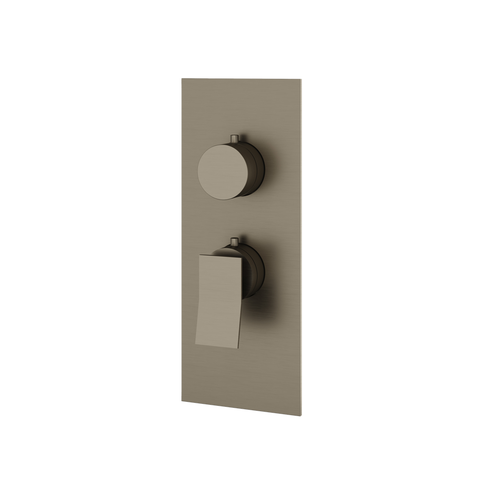 Aquabrass - Chicane Square/Round Trim Set for 1 Shut-Off Thermostatic Valve