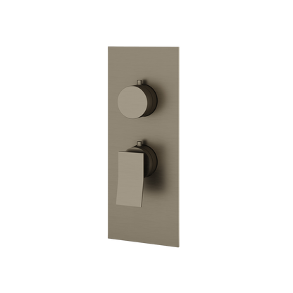 Aquabrass - Chicane Square/Round Trim Set for 1 Shut-Off Thermostatic Valve