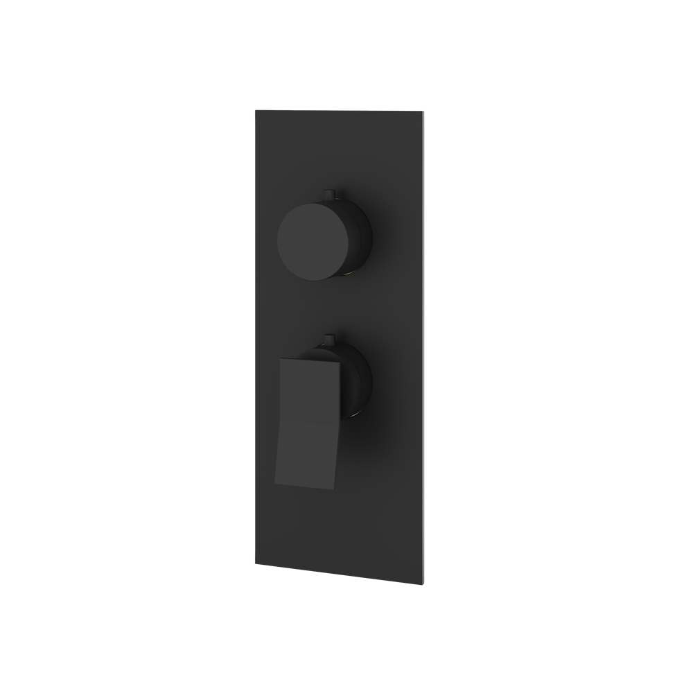 Aquabrass - Chicane Square/Round Trim Set for 1 Shut-Off Thermostatic Valve