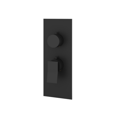 Aquabrass - Chicane Square/Round Trim Set for 1 Shut-Off Thermostatic Valve