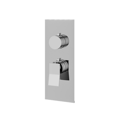Aquabrass - Chicane Square/Round Trim Set for 1 Shut-Off Thermostatic Valve