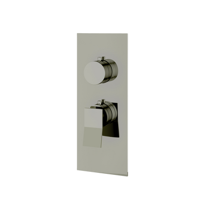 Aquabrass - Chicane Square/Round Trim Set for 1 Shut-Off Thermostatic Valve