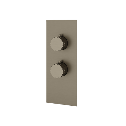 Aquabrass - Tosca Square/Round Trim Set for 1 Shut-Off Thermostatic Valve