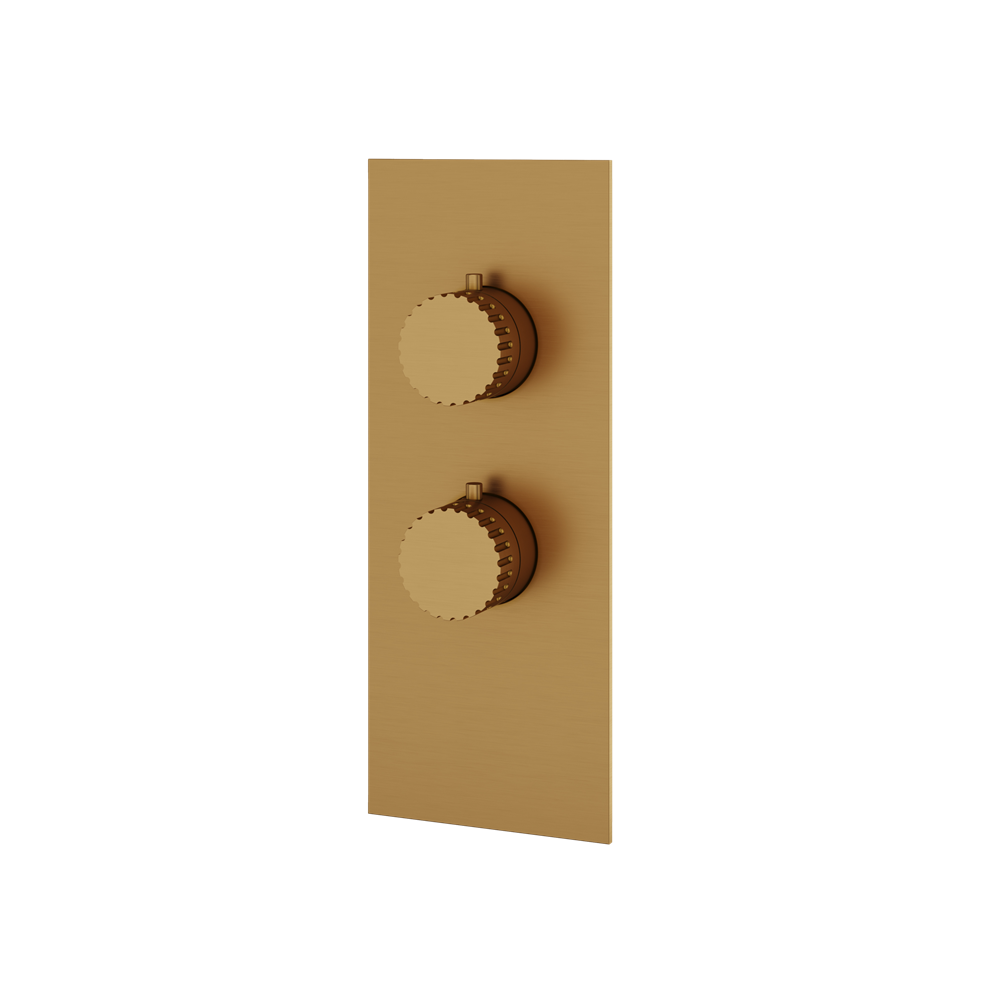 Aquabrass - Tosca Square/Round Trim Set for 1 Shut-Off Thermostatic Valve