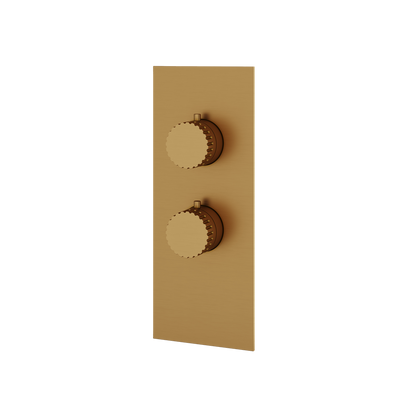 Aquabrass - Tosca Square/Round Trim Set for 1 Shut-Off Thermostatic Valve