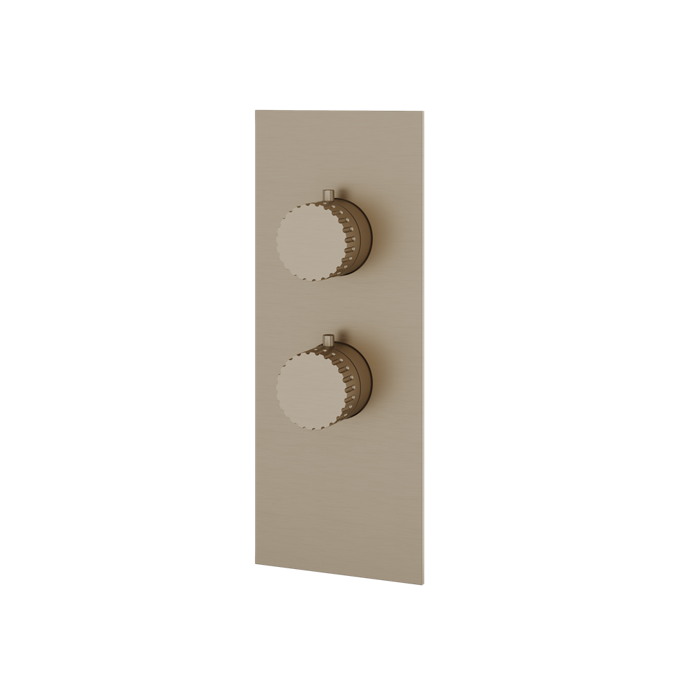 Aquabrass - Tosca Square/Round Trim Set for 1 Shut-Off Thermostatic Valve