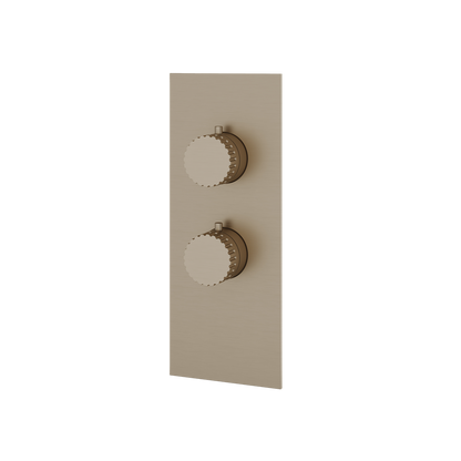 Aquabrass - Tosca Square/Round Trim Set for 1 Shut-Off Thermostatic Valve