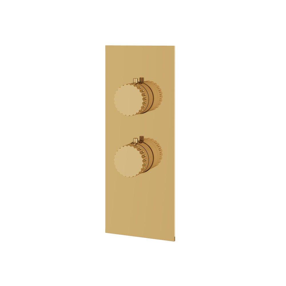 Aquabrass - Tosca Square/Round Trim Set for 1 Shut-Off Thermostatic Valve