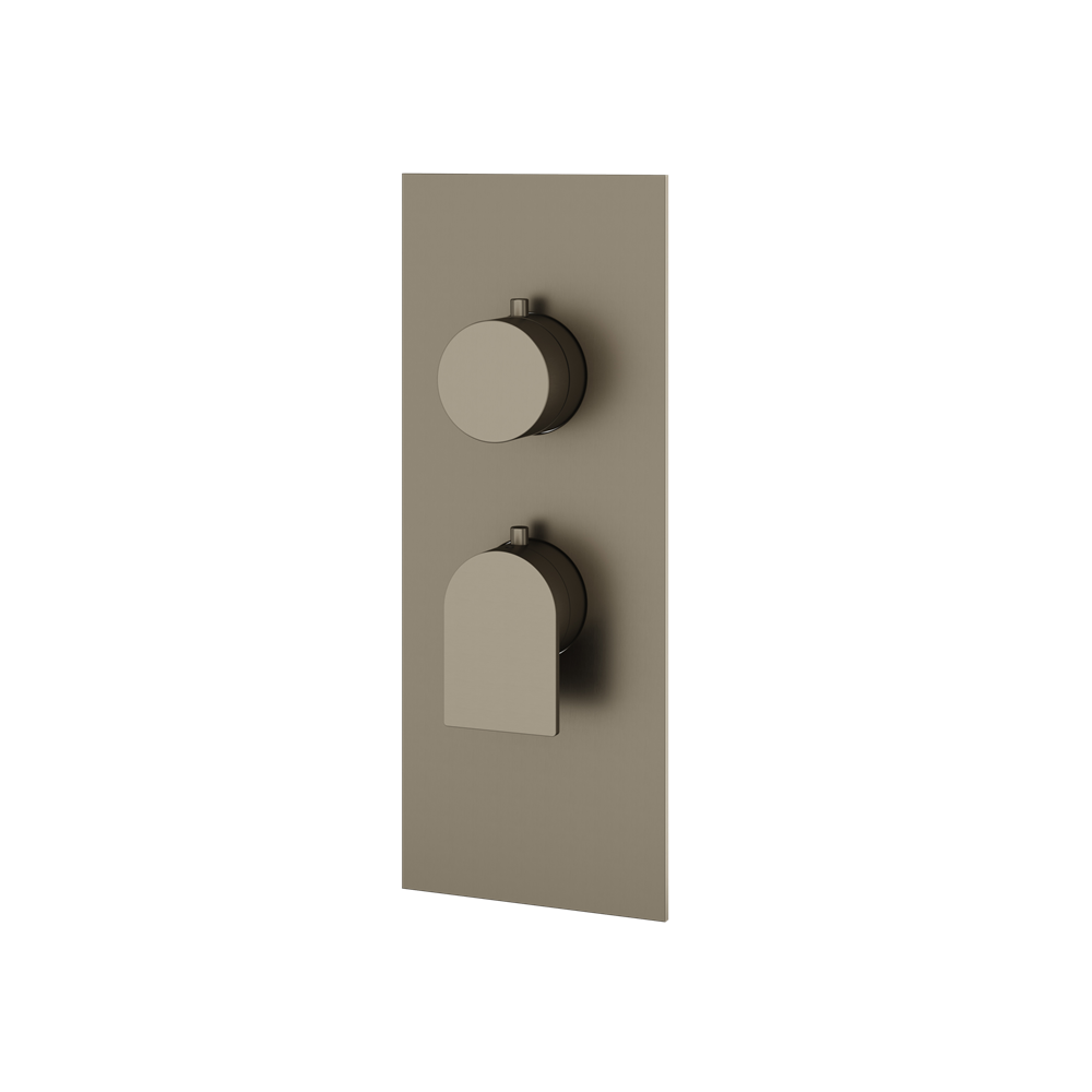 Aquabrass - Alpha Square/Round Trim Set for 1 Shut-Off Thermostatic Valve